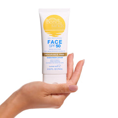 Bondi Sands sunscreen applied to cheek demonstrating invisible, non-greasy protection