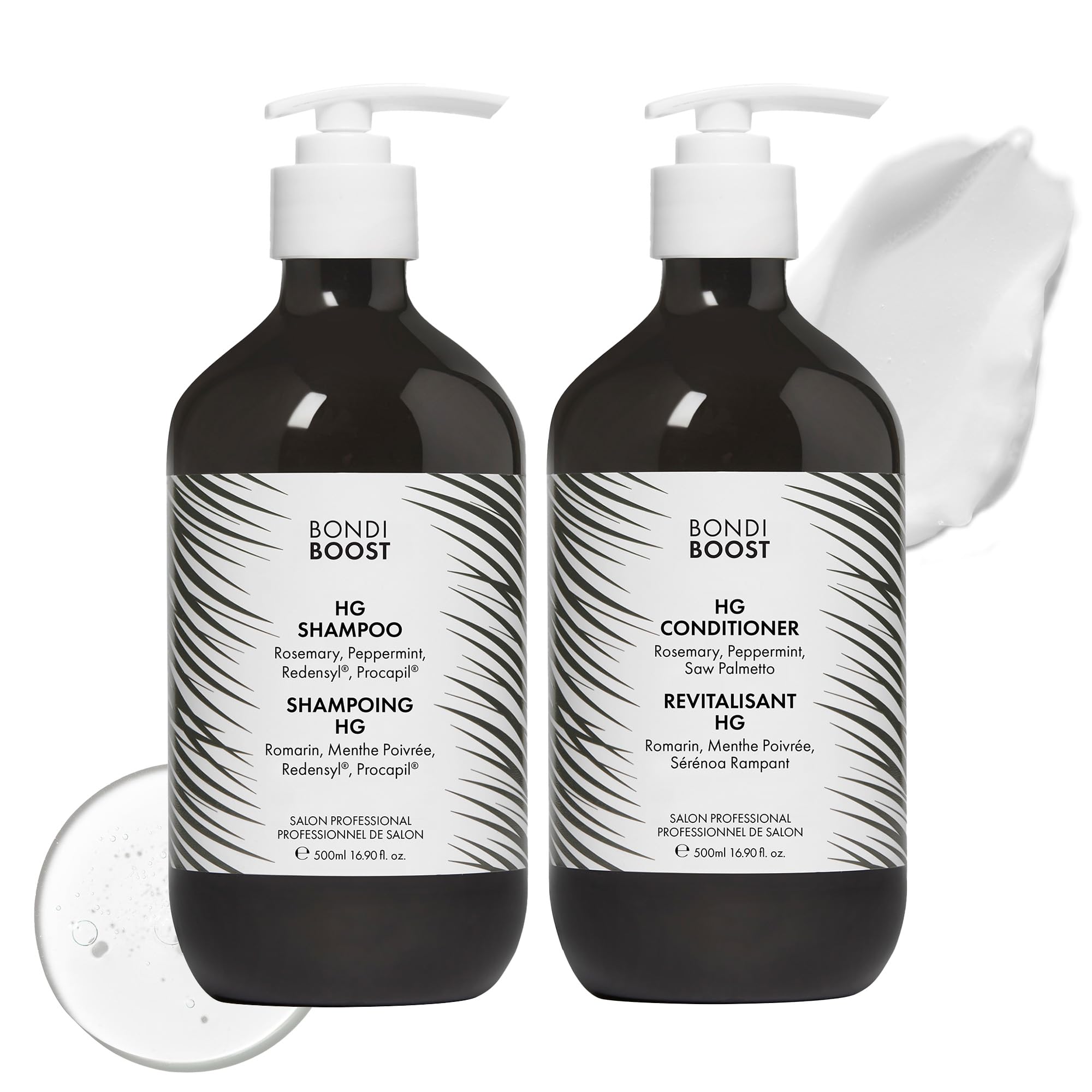 BondiBoost front packaging showing shampoo and conditioner, highlights fuller-looking hair