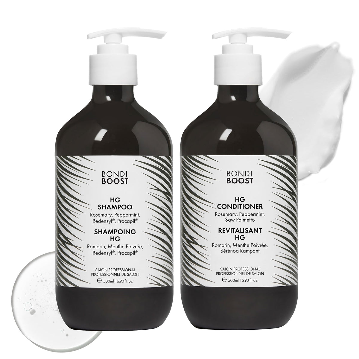 BondiBoost front packaging showing shampoo and conditioner, highlights fuller-looking hair