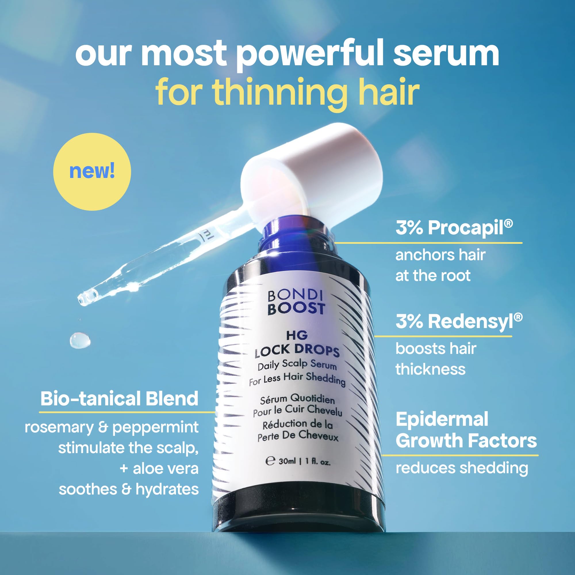 BondiBoost serum dropper dispensing precise non-greasy formula