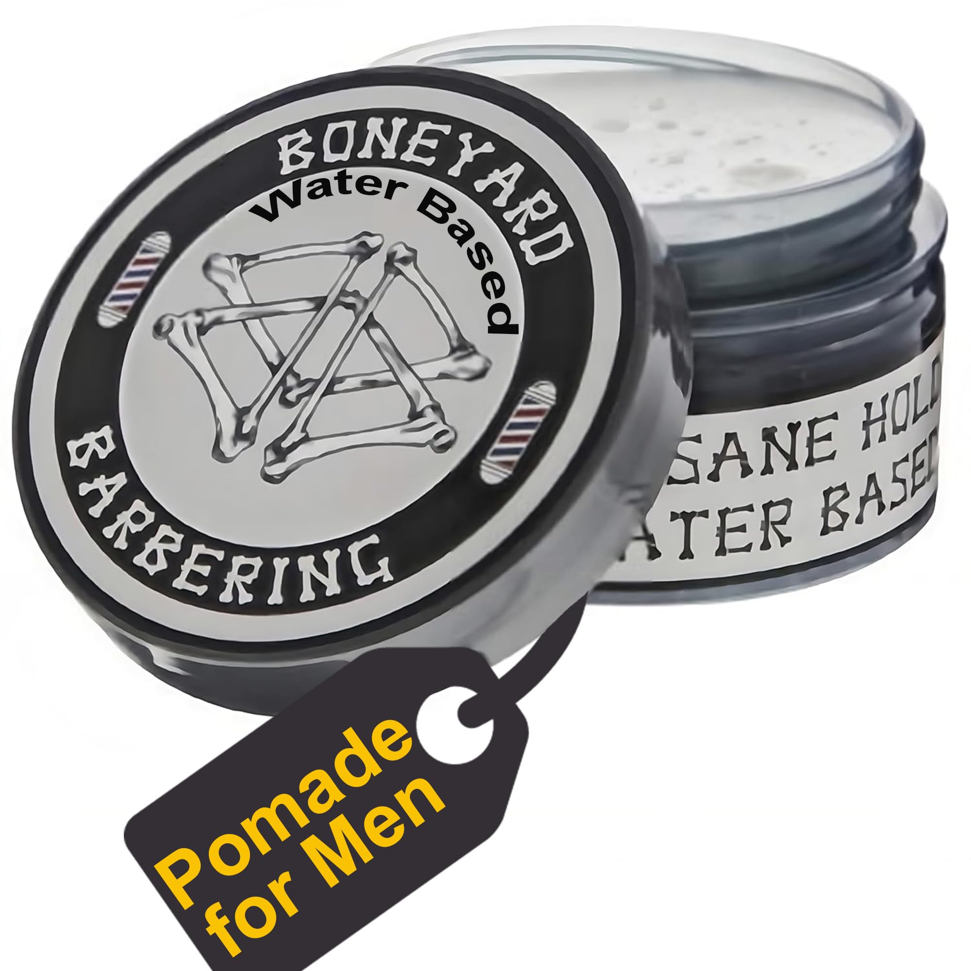 boneyard barbering front jar showing packaging and matte finish benefit