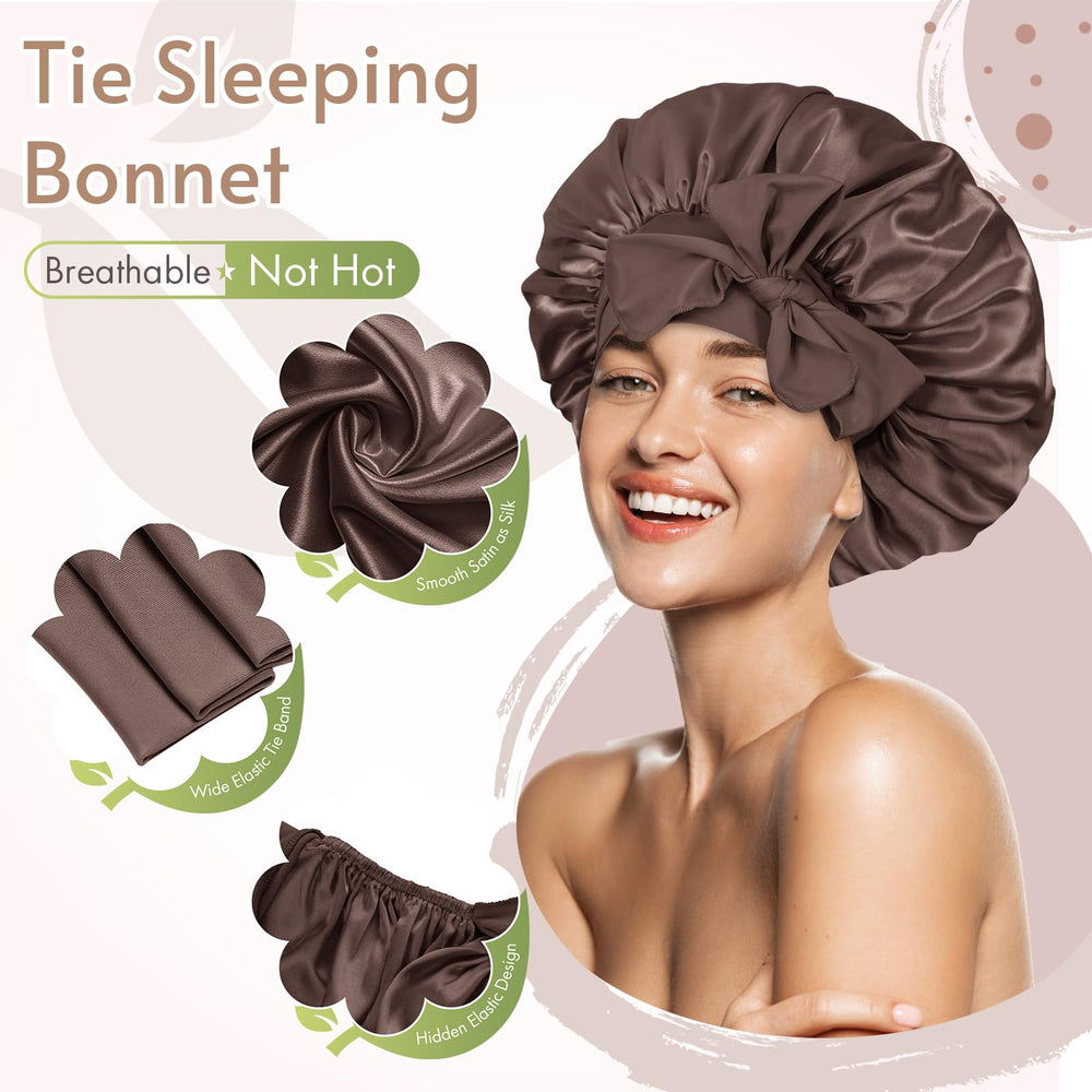 BONNET QUEEN adjustable tie band detail demonstrating secure non-slip fit