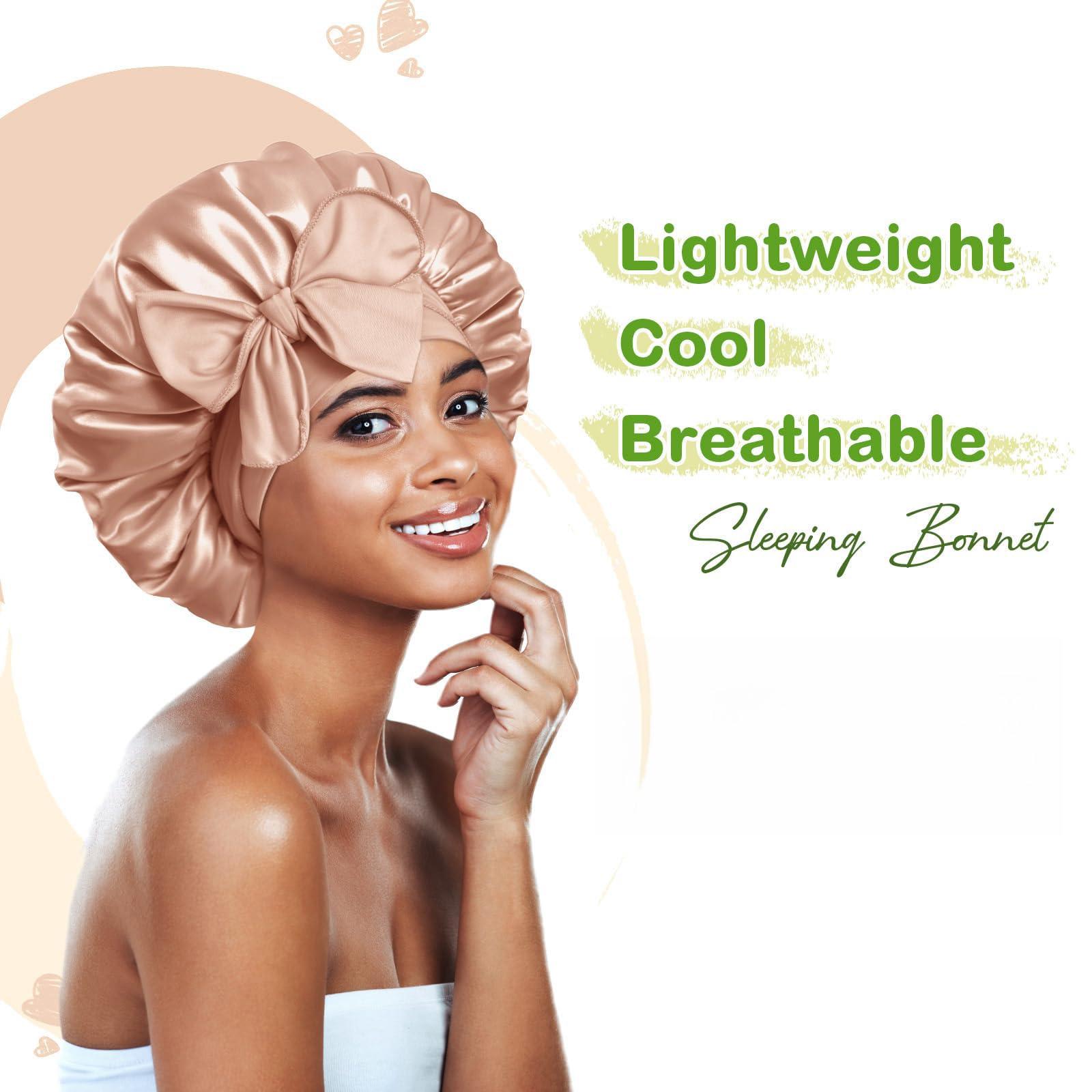 BONNET QUEEN close-up of wide spandex tie band for comfortable secure hold