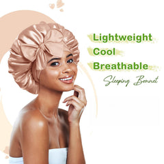 BONNET QUEEN close-up of wide spandex tie band for comfortable secure hold