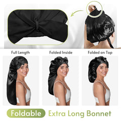 BONNET QUEEN close-up of wide spandex tie band for secure fit