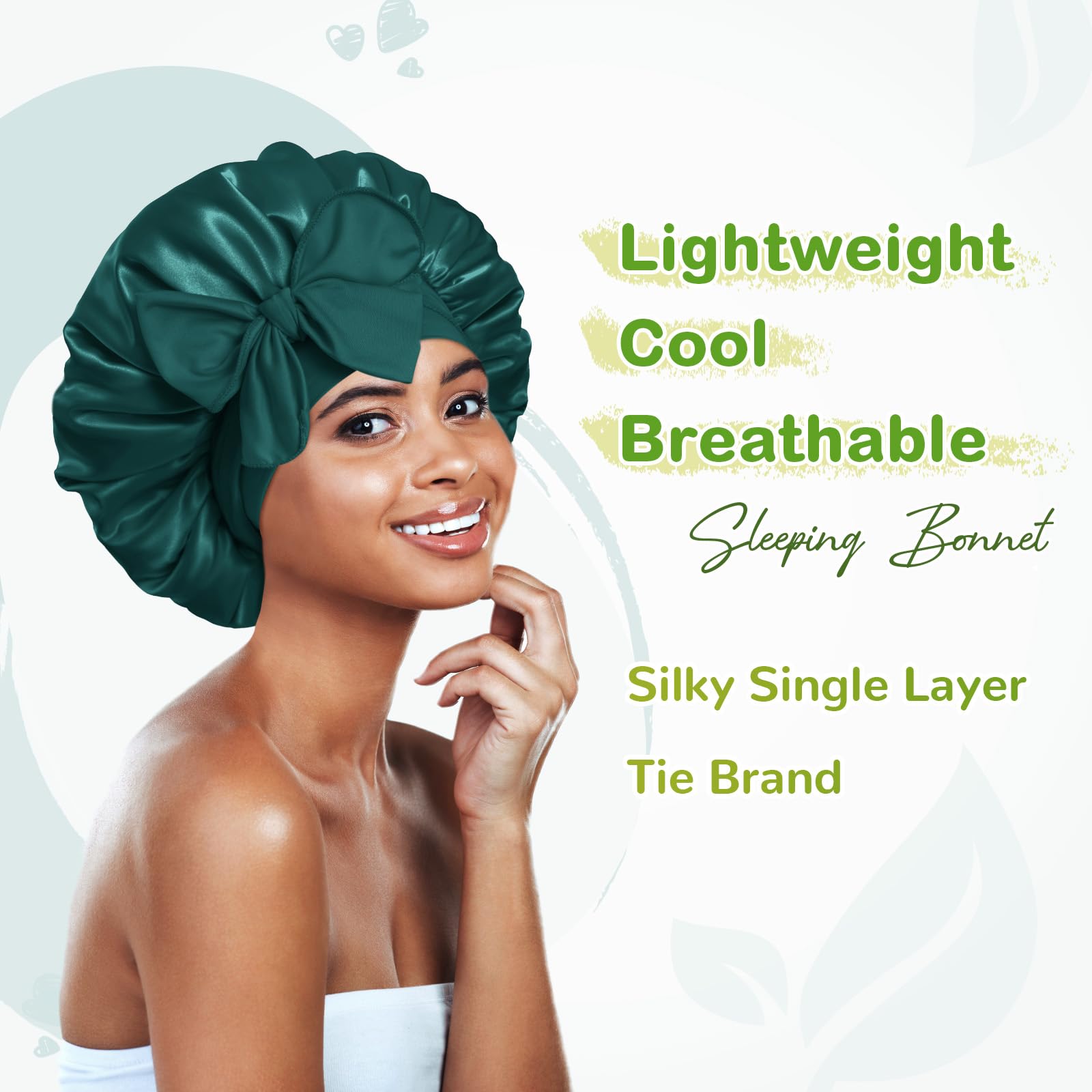 BONNET QUEEN satin crown close-up highlighting smooth texture and moisture retention