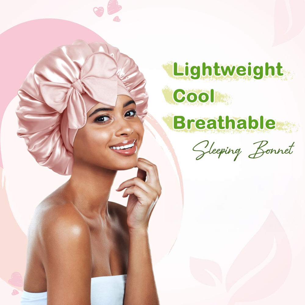 BONNET QUEEN close-up of satin texture highlighting smooth fabric benefit