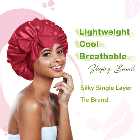 BONNET QUEEN close-up satin texture protecting hair from friction benefit