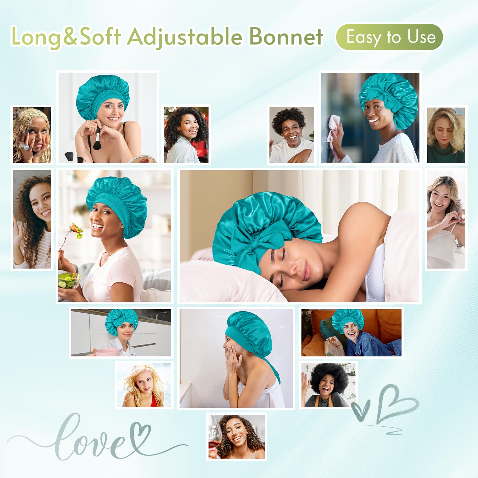 BONNET QUEEN fabric texture close-up highlighting smooth satin comfort