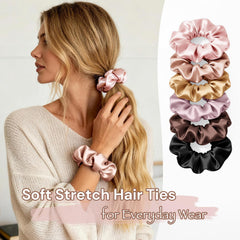 BONNET QUEEN scrunchie in hand showing size and stretch for easy comparison