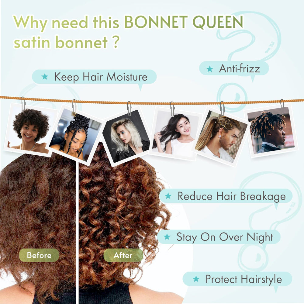 BONNET QUEEN model sleeping wearing bonnet demonstrating overnight protection