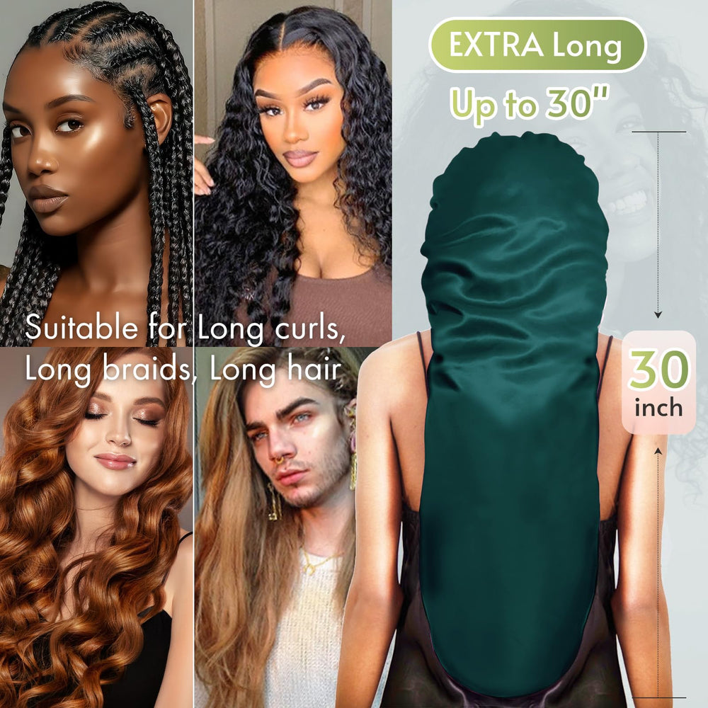 BONNET QUEEN worn by model with braids demonstrating secure, comfortable fit