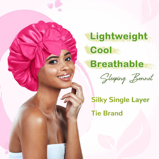 BONNET QUEEN satin texture close-up highlighting smooth fabric benefit