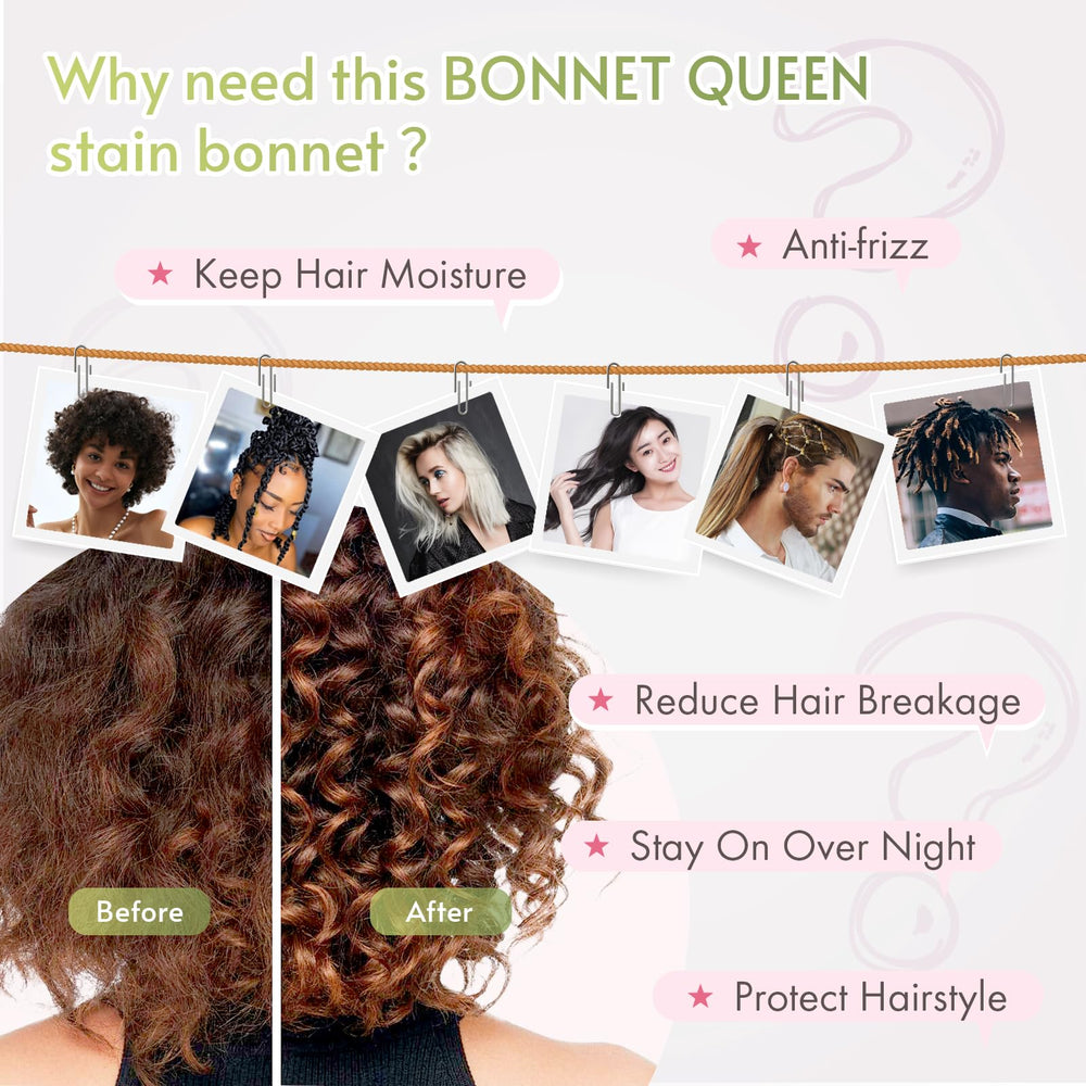 BONNET QUEEN scale and size comparison showing generous volume for thick hair