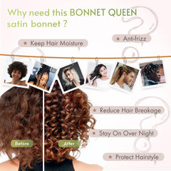 BONNET QUEEN size and scale comparison showing bonnet capacity for medium curls