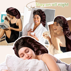 BONNET QUEEN beside ruler showing extra long bonnet length for thick hair