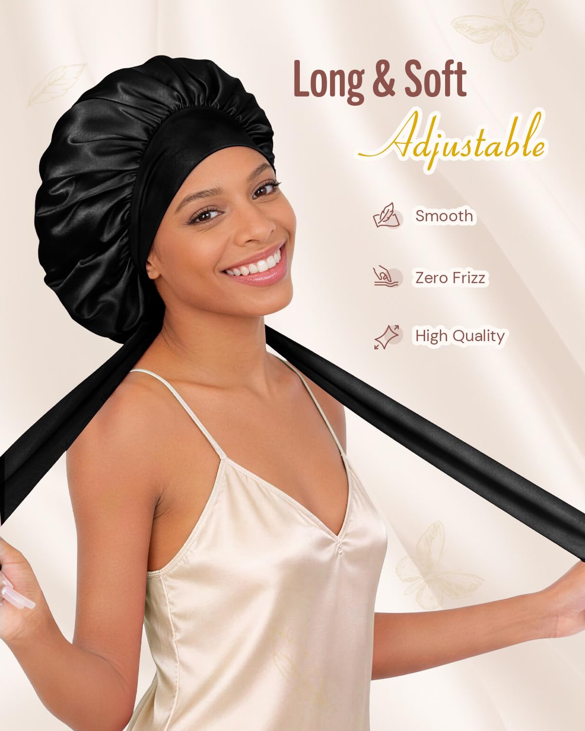 BONNET QUEEN tied front bow demonstrating styling versatility benefit