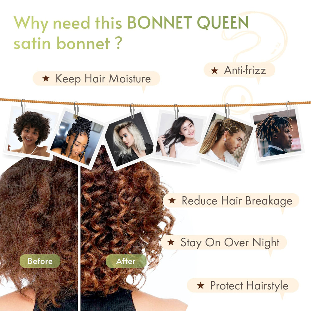 BONNET QUEEN bonnet holding wig and protecting edges from friction damage