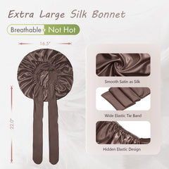 BONNET QUEEN satin fabric closeup showing smooth sheen that reduces friction
