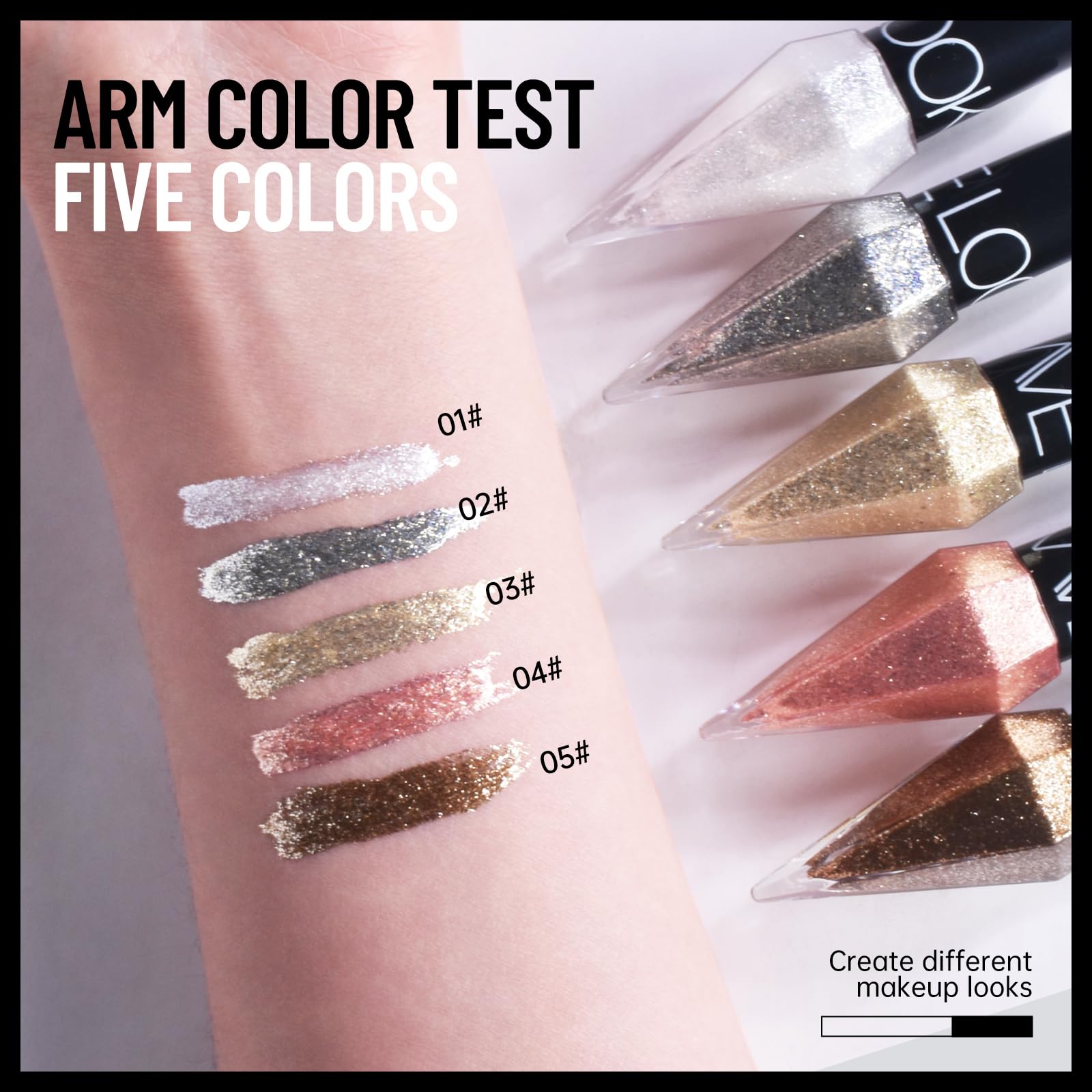 BONNIE CHOICE five colorful metallic shades neatly arranged as a set