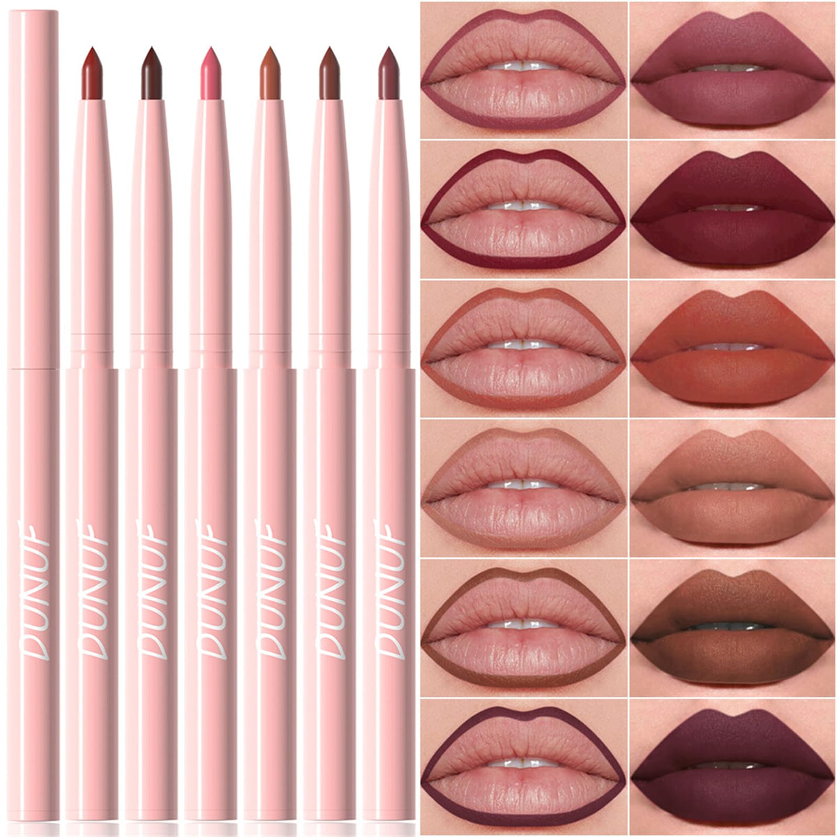 BONNIE CHOICE front packaging showing six retractable lip liners, convenient travel set