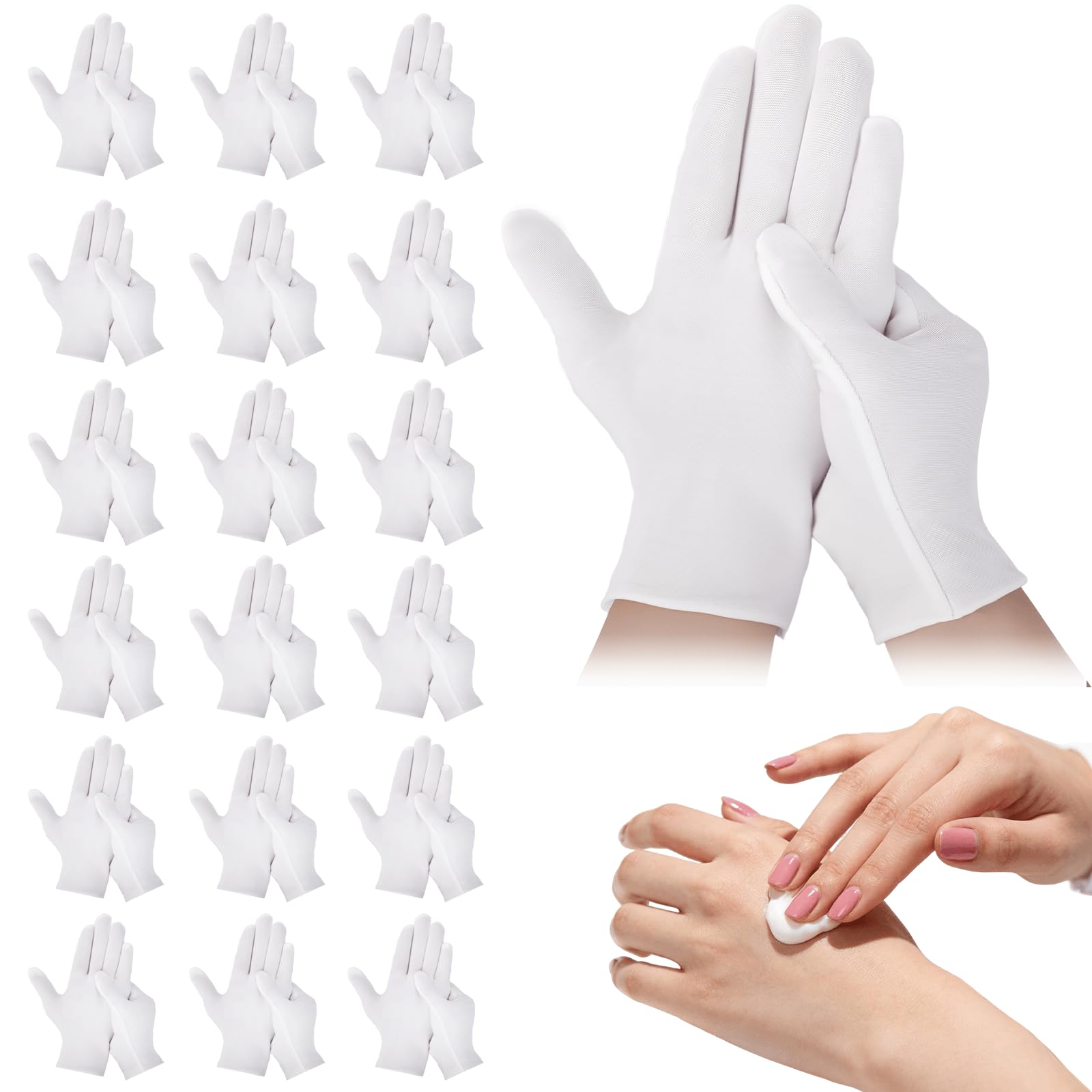 BONXAXK front pack showing 42 white cotton gloves, convenient supply