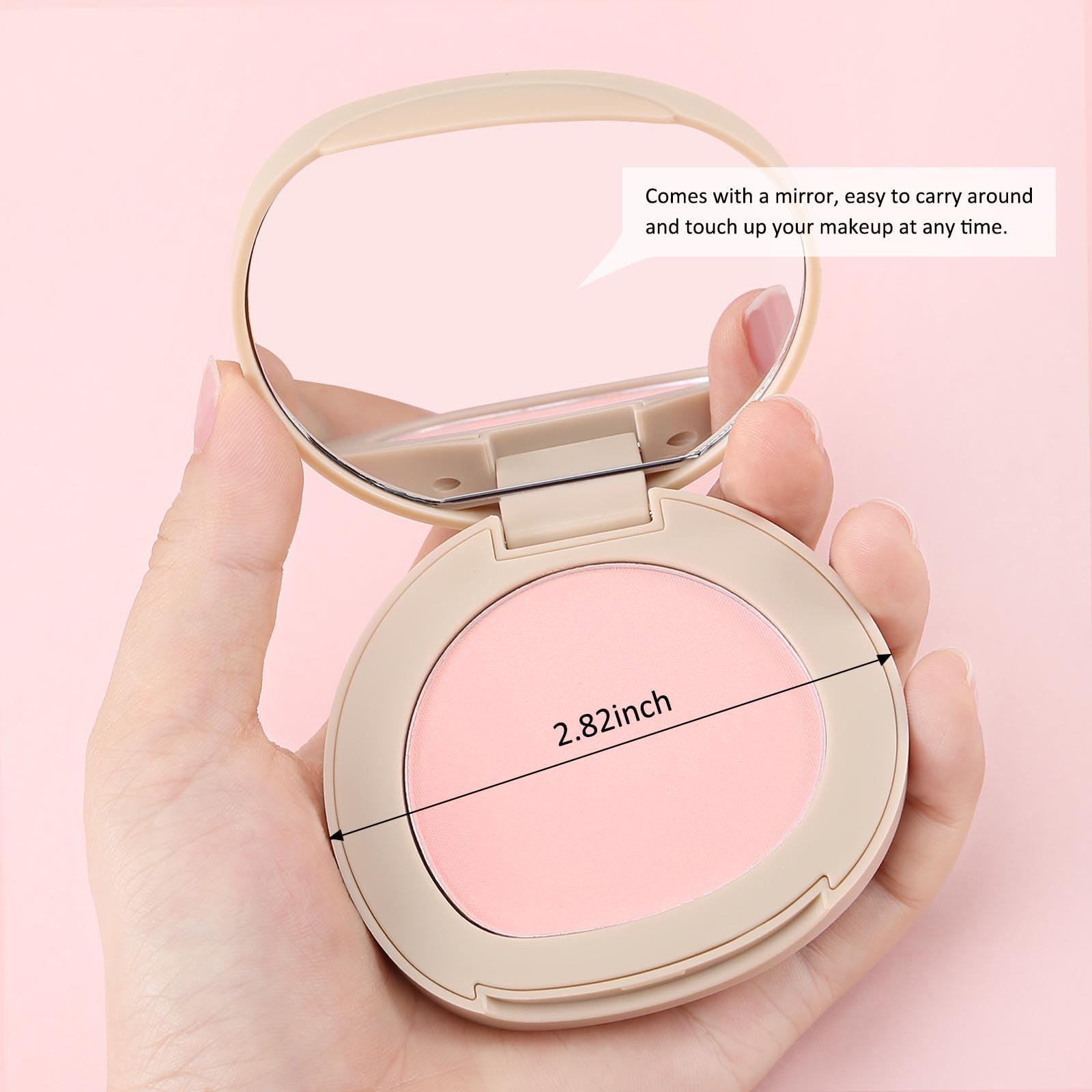 Boobeen application demo on cheeks illustrating quick touch-up advantage