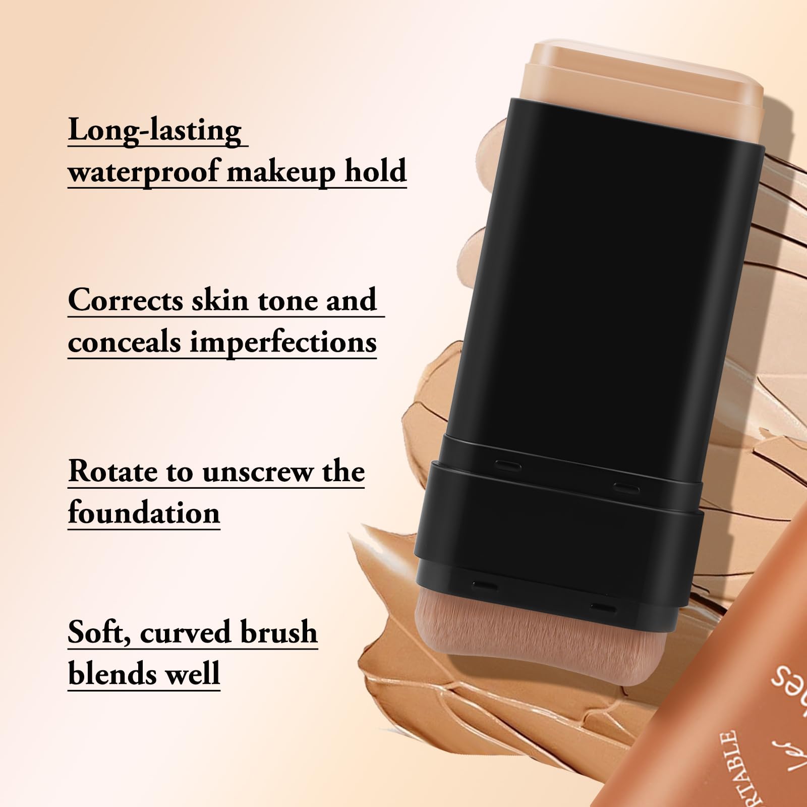 Boobeen application on cheek demonstrating targeted contour and concealer coverage benefit