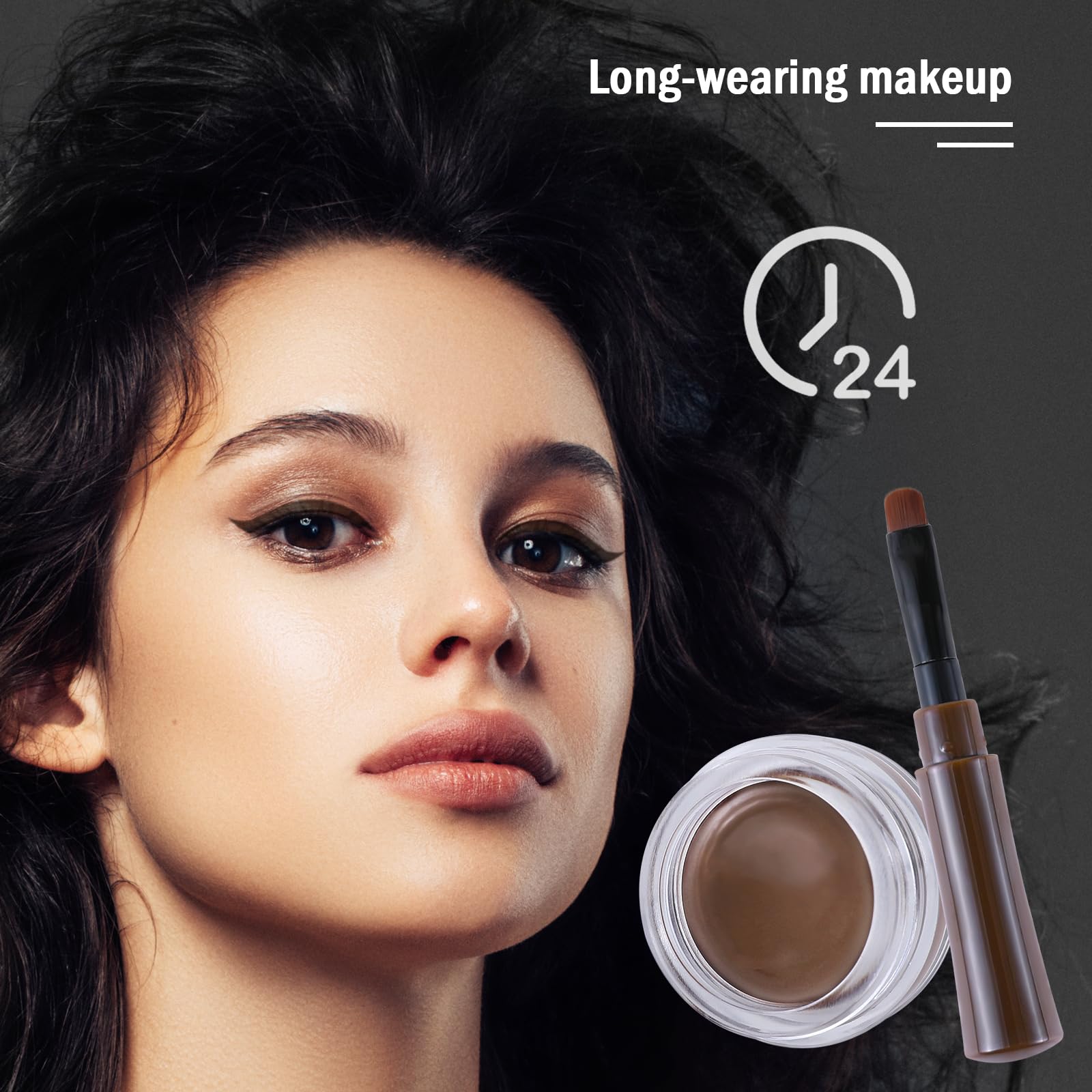 Boobeen applicator brush detail with product for precise lines benefit