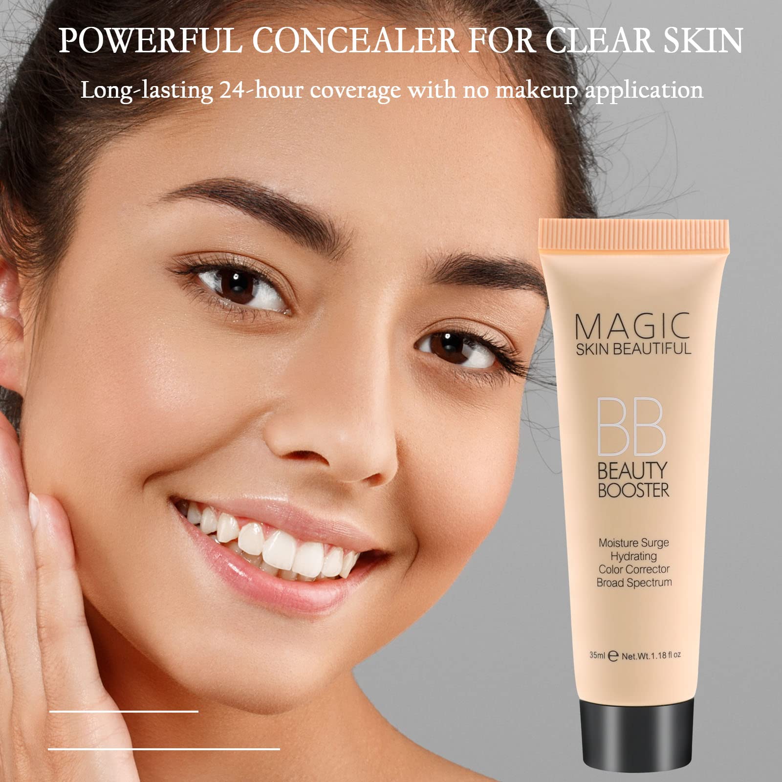 Boobeen before and after showing evened skin tone and reduced redness benefit