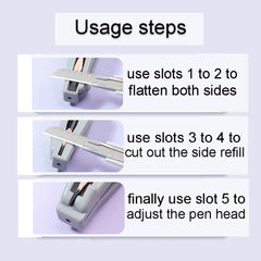 Booge sharpener beside makeup bag showing easy portability and quick touch-up benefit