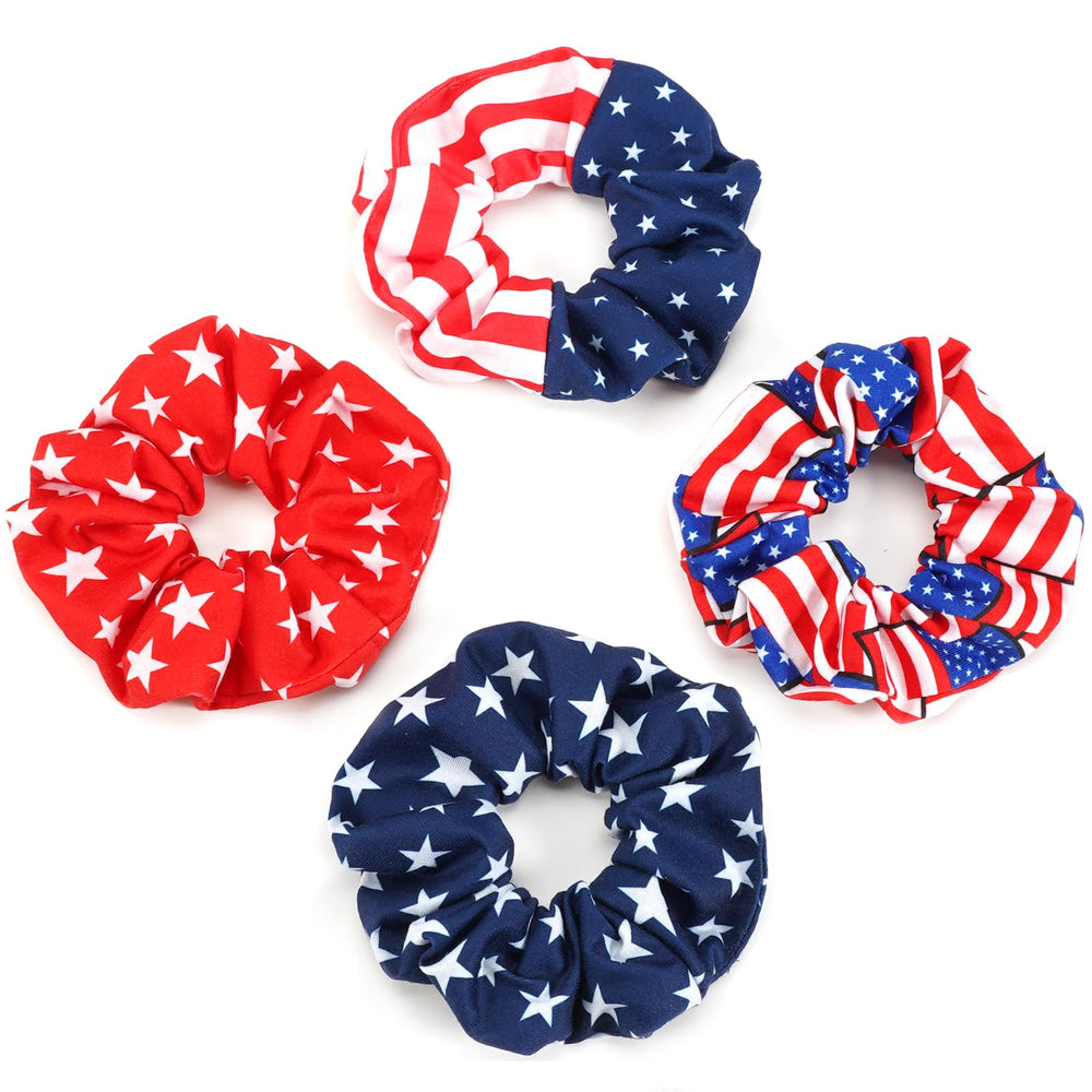 Bookay front packaging showing four patriotic hair ties and clear benefits
