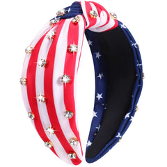 Bookay front view headband showing flag design and sparkle benefits