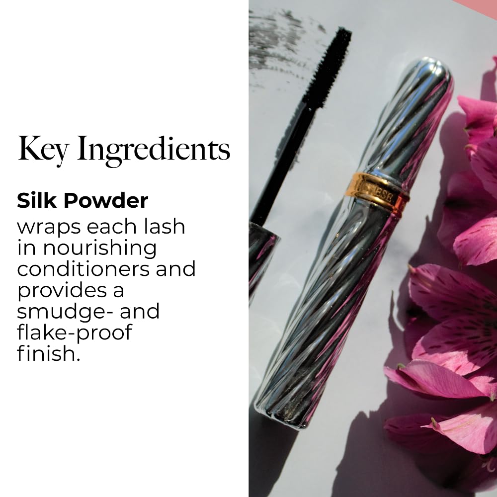 Borghese mascara on vanity with skincare items suggesting spa-inspired beauty routine benefits