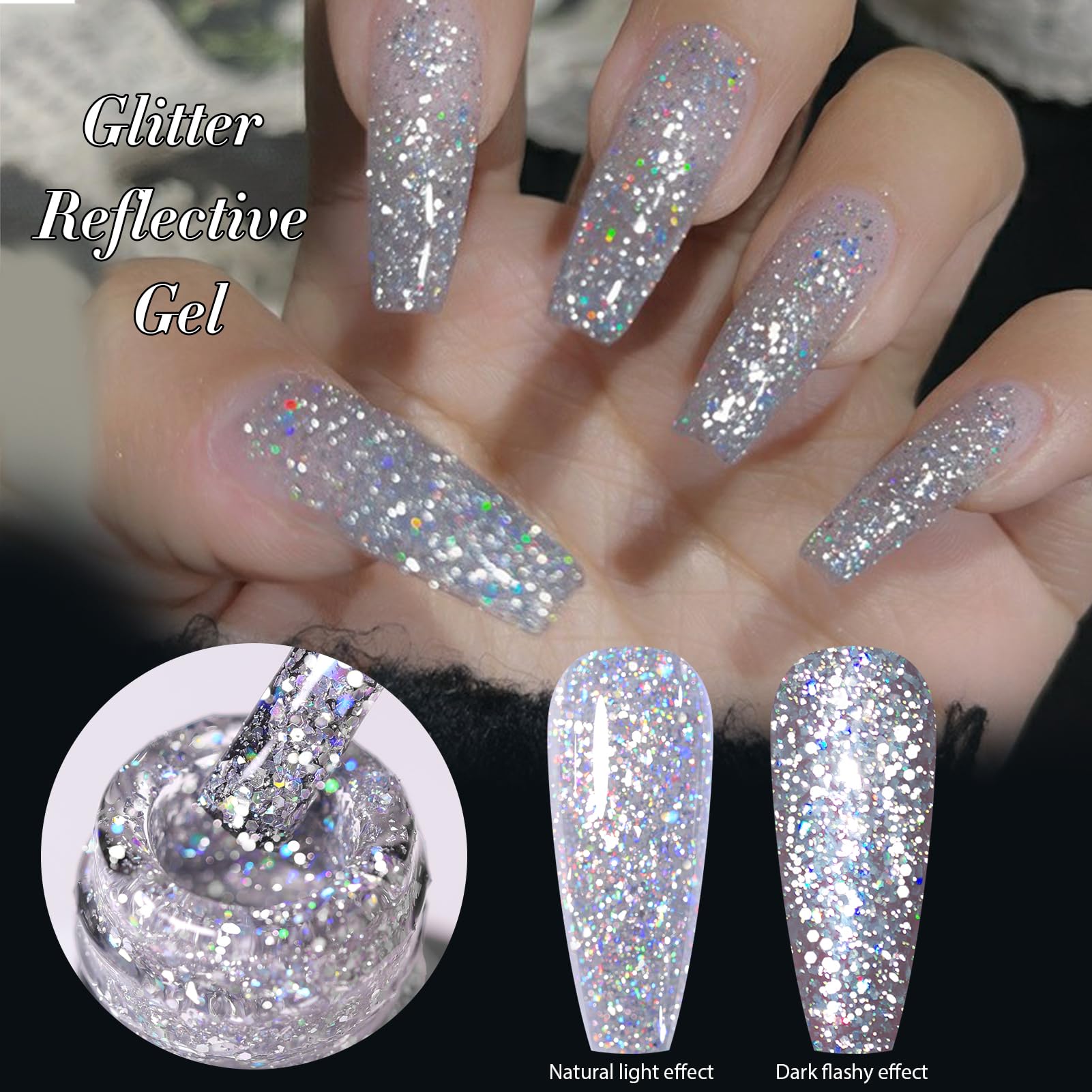 Born Pretty amethyst purple swatch showing deep holographic sparkle effect