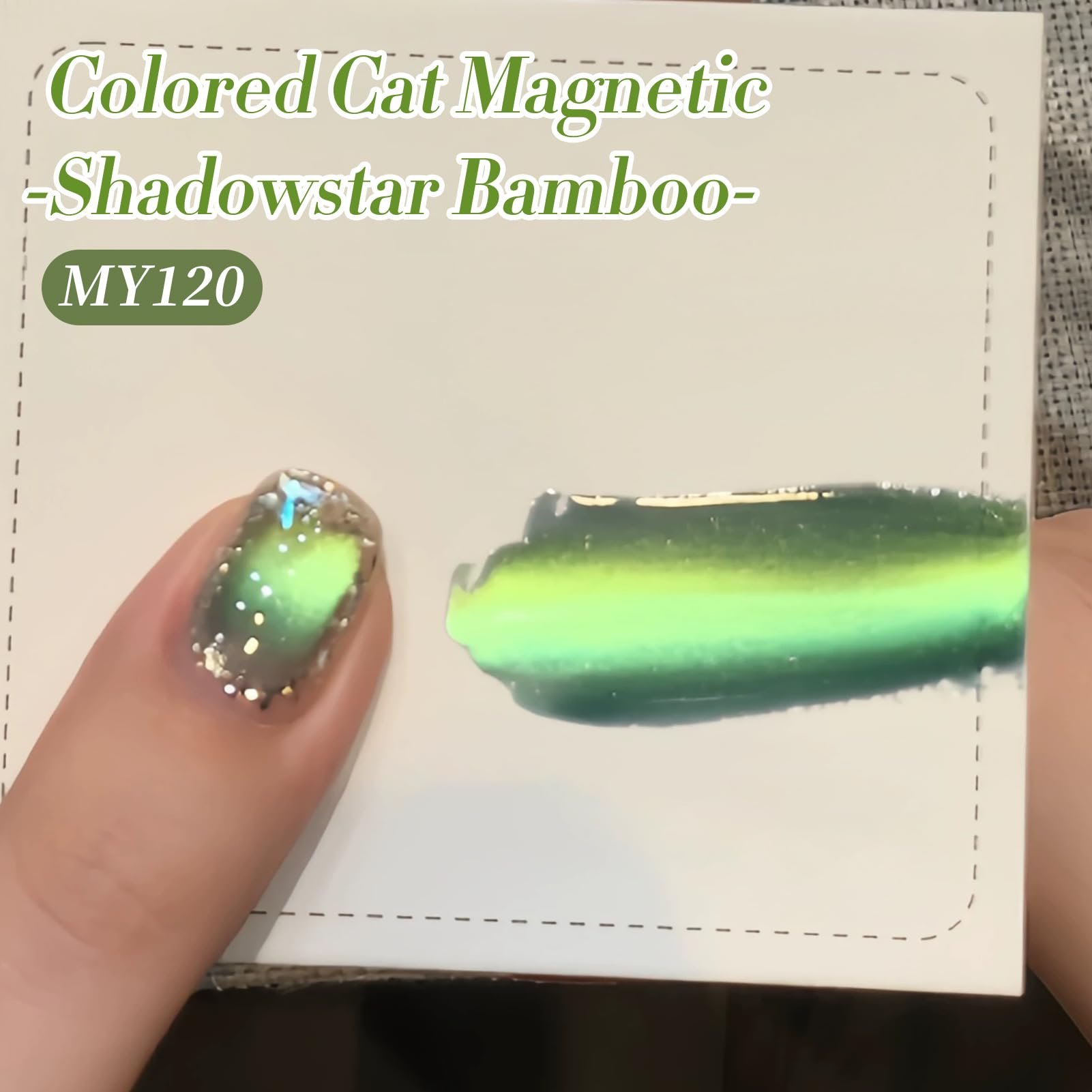 Born Pretty application image of magnet held above wet gel for clear lines