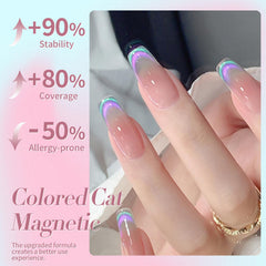 BORN PRETTY technician using magnet above wet polish for precise cat eye formation