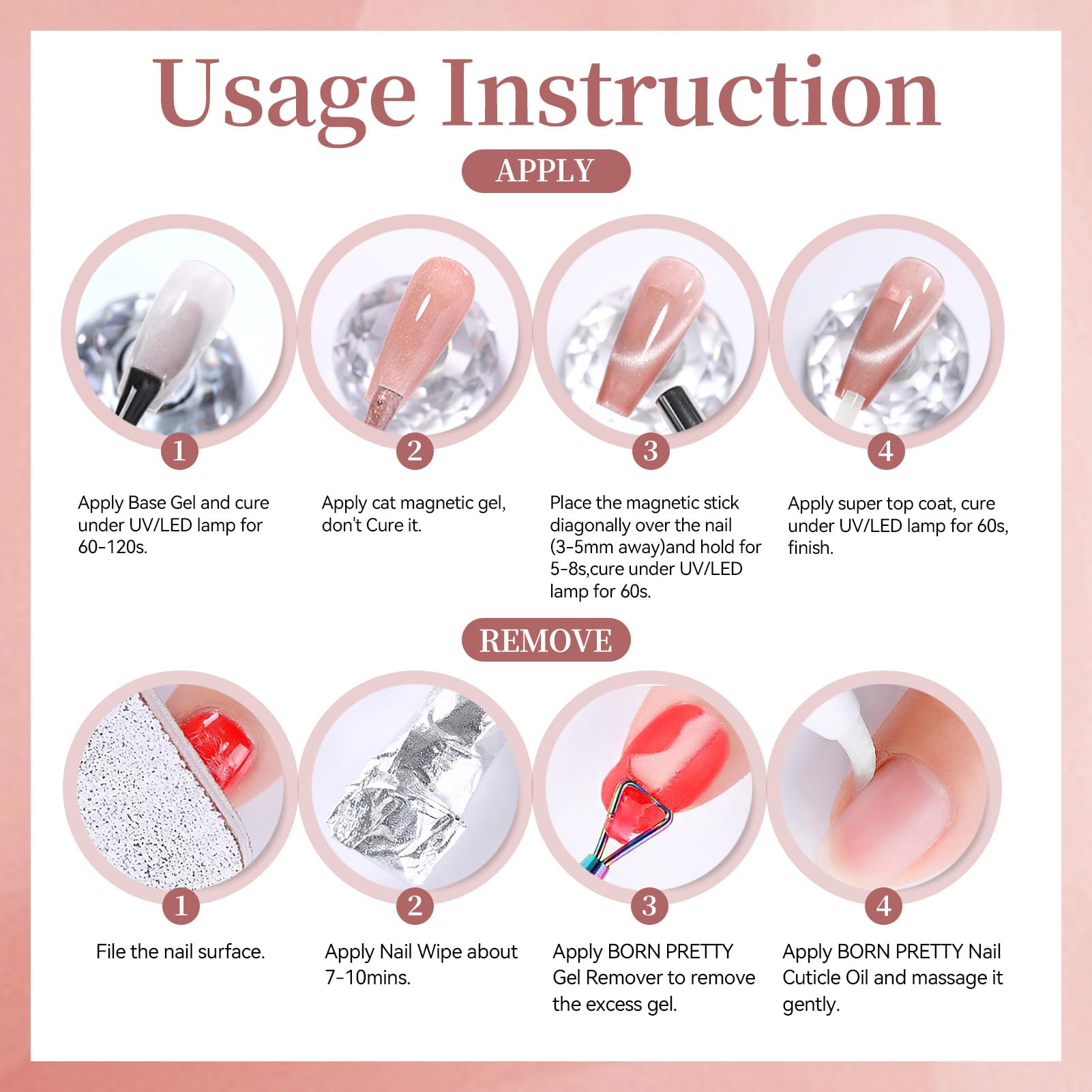 Born Pretty application under LED lamp demonstrating quick curing
