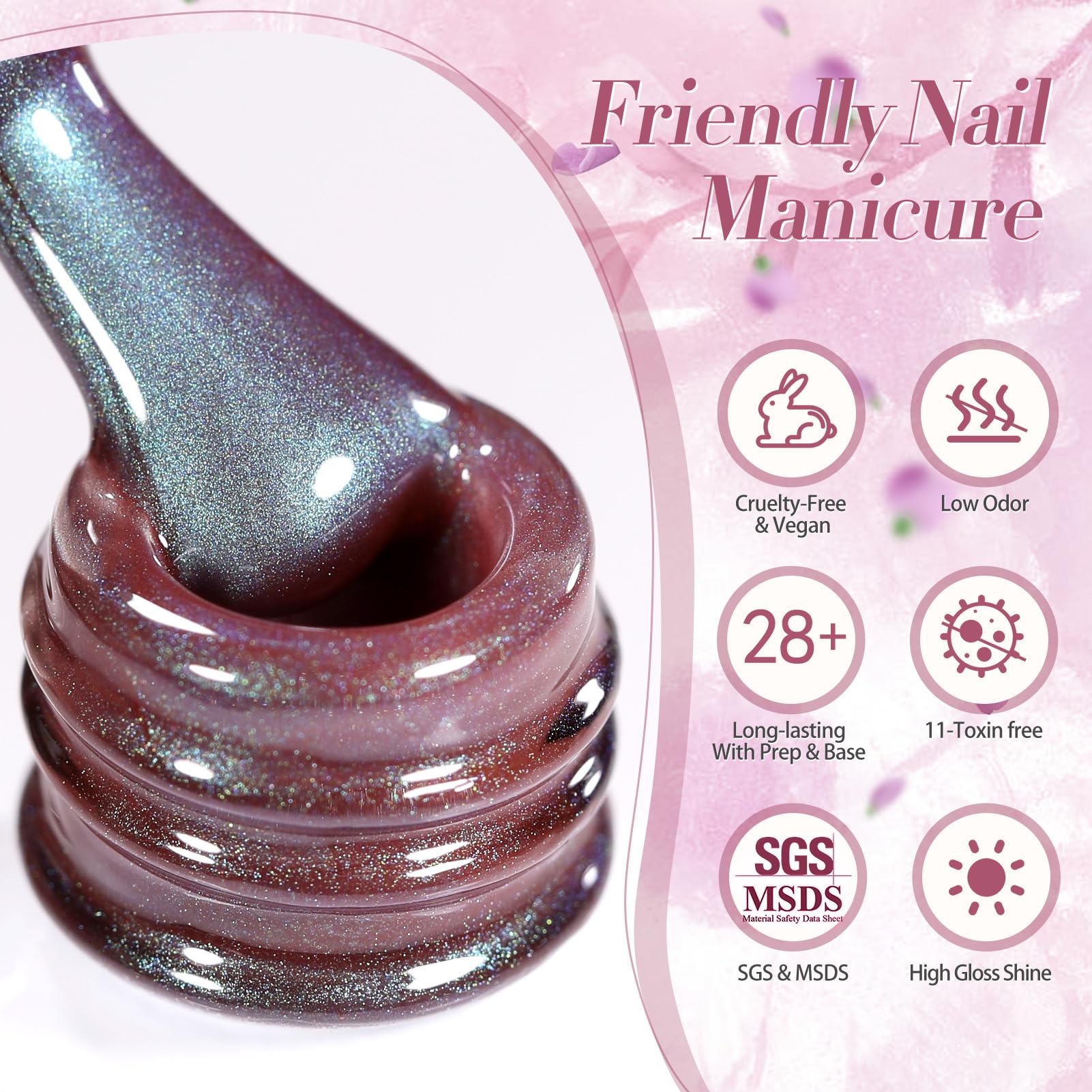 Born Pretty applying gel with magnet tool demonstrating quick cat-eye formation