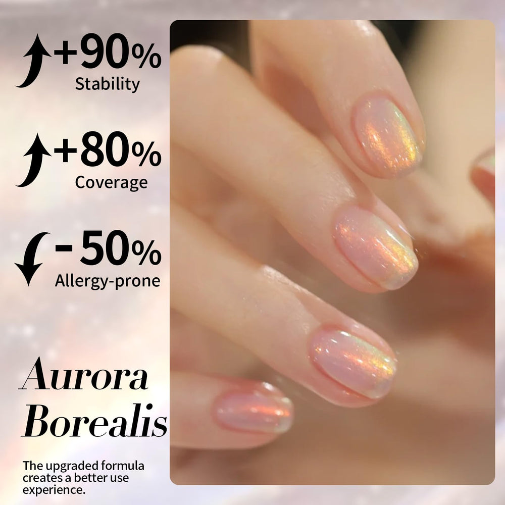 Born Pretty manicure on hands showing multi-angle color shift effect