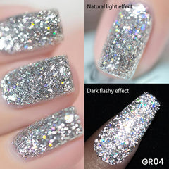 Born Pretty black holographic sheen demonstrating intense disco shine contrast