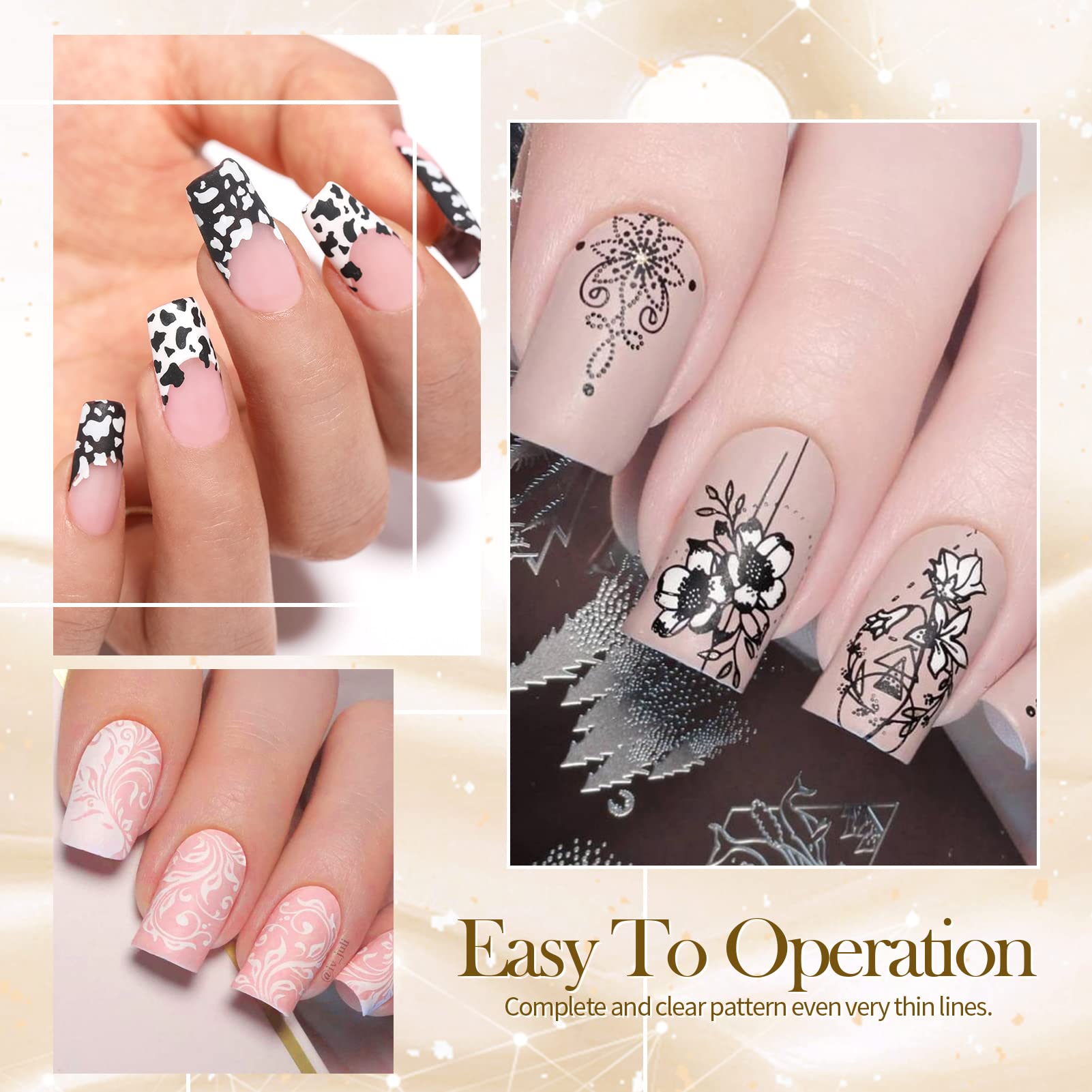 Born Pretty black stamping swatch showing dense pigment for sharp designs