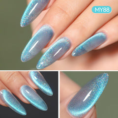 Born Pretty close-up of holographic pigments showing rainbow sparkle depth