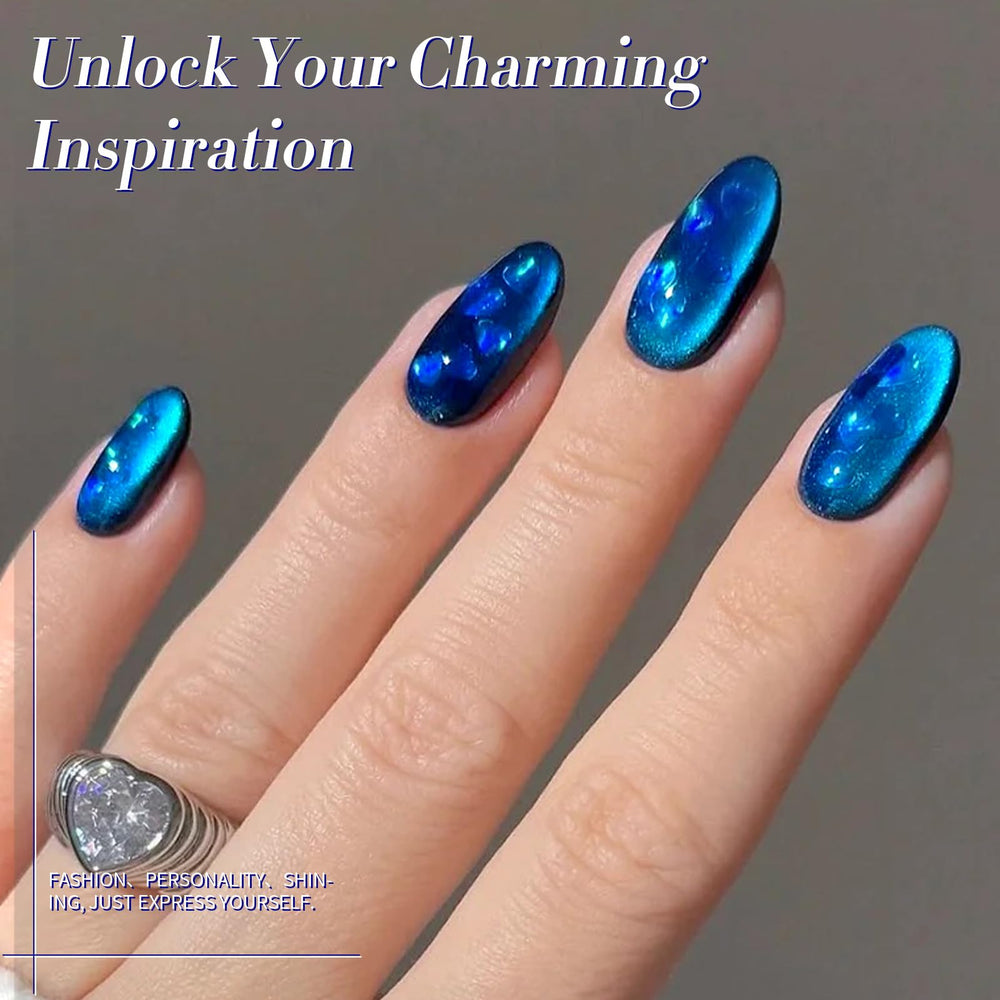 BORN PRETTY texture swatch on nail tip highlighting sparkly finish