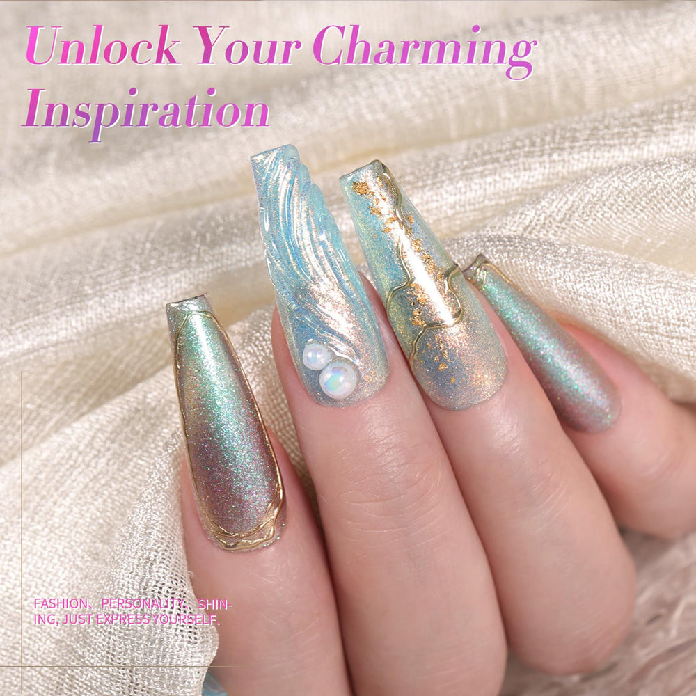 Born Pretty bottle close-up displaying pearlescent gel texture and shimmer