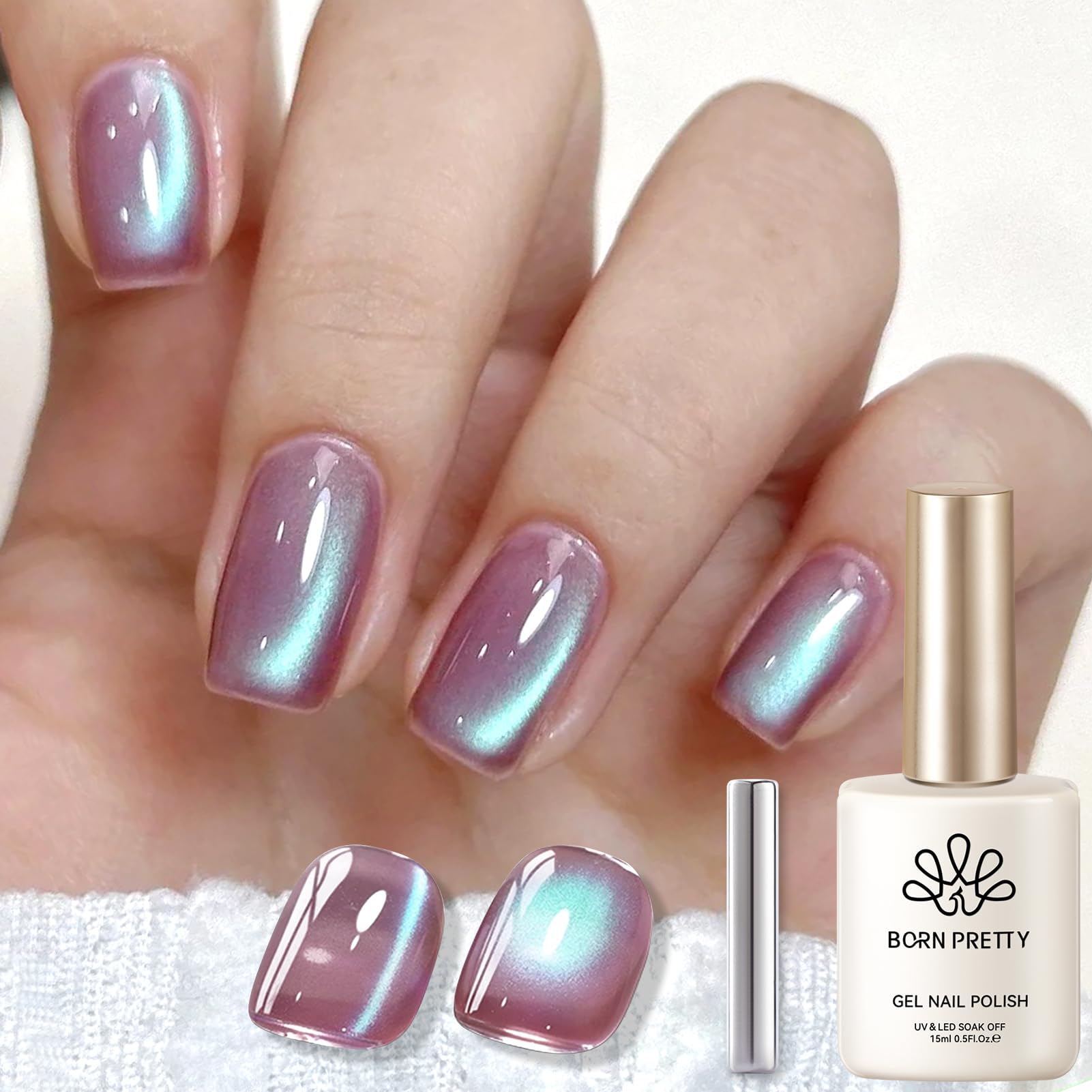 Born Pretty bottle front showing hyacinth purple color and easy application benefit