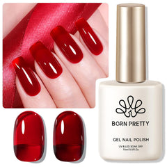Born Pretty bottle front showing jelly burgundy shade and gloss benefit