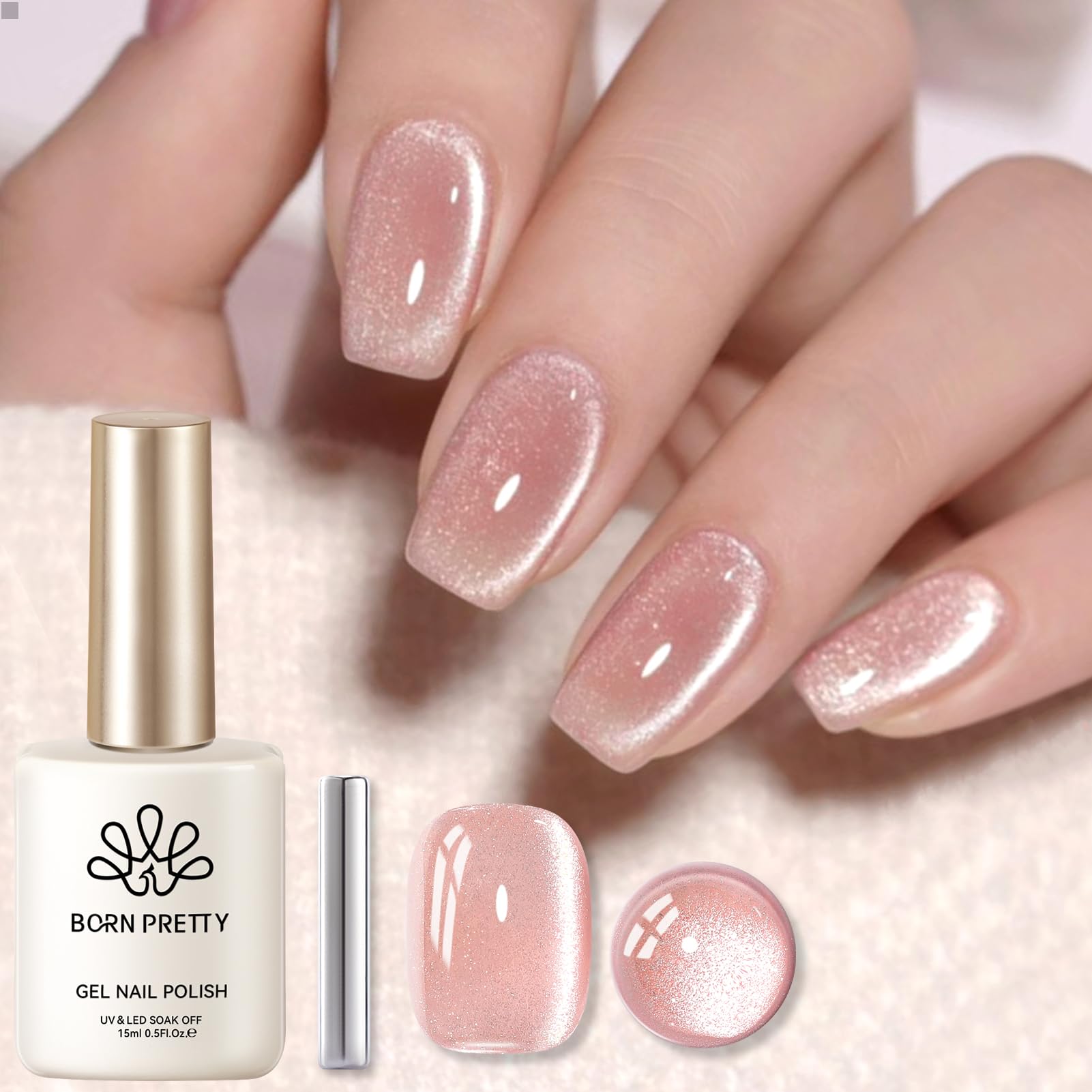 Born Pretty bottle front showing brand and shimmering gel finish benefit