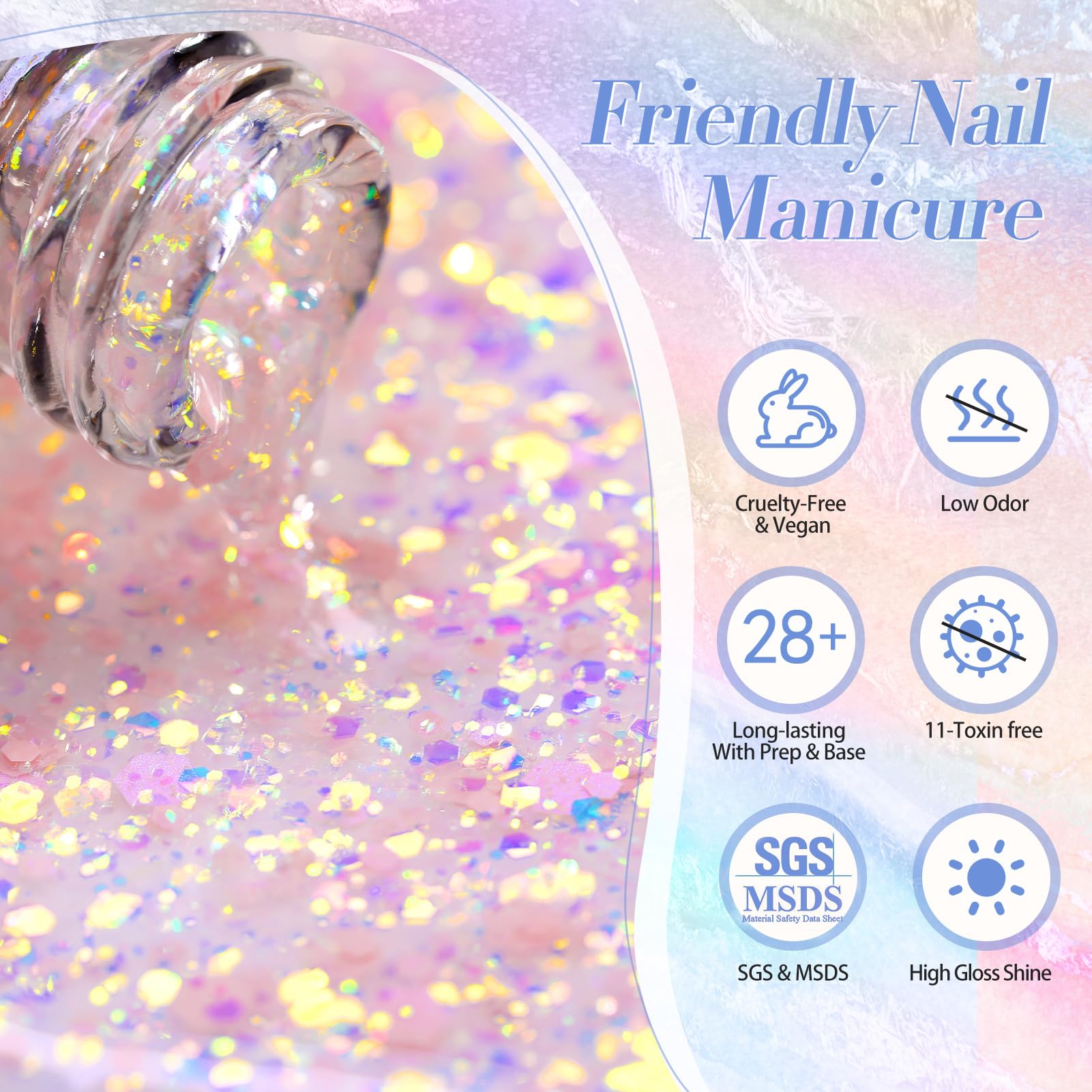 Born Pretty brush stroke on nail swatch demonstrating even coverage and buildable density