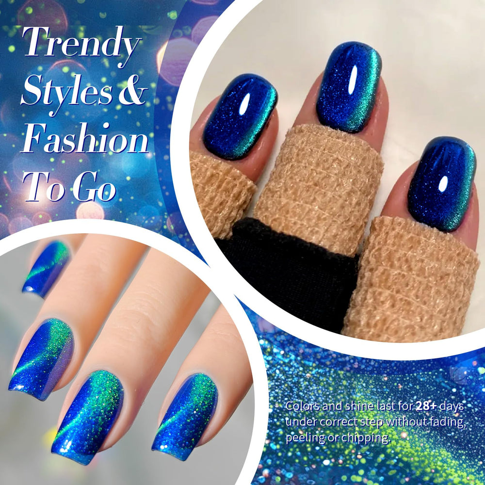 BORN PRETTY single nail cat-eye finish with holographic shimmer benefit